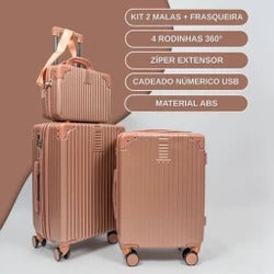 2 Malas Bordo Viagem + Frasqueira