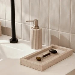 Kit para Banheiro em Polirresina Canelado 3 Peças